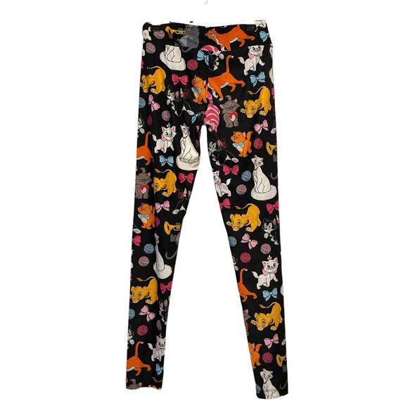 Disney Parks Cat Leggings Women Size XS Aristocats Chesire Simba Stretch Black - Picture 2 of 5